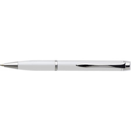 Metal twist action ballpen., white