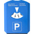 Parking disc and ice scraper, cobalt blue