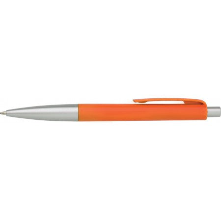 Plastic ballpen with blue ink., orange