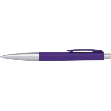 Plastic ballpen with blue ink., purple