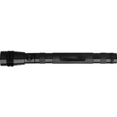 Telescopic aluminium flash light, black