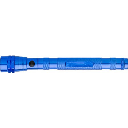 Telescopic aluminium flash light, cobalt blue