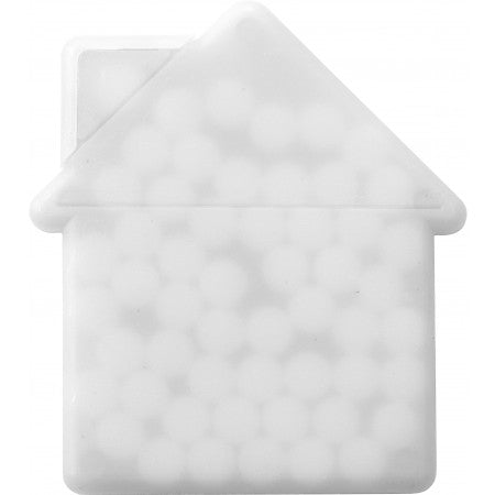House shaped mint card., white