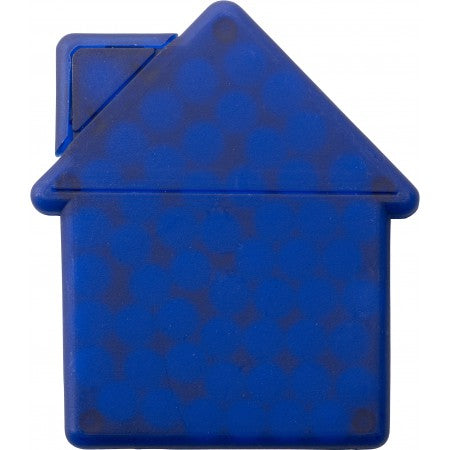House shaped mint card., cobalt blue
