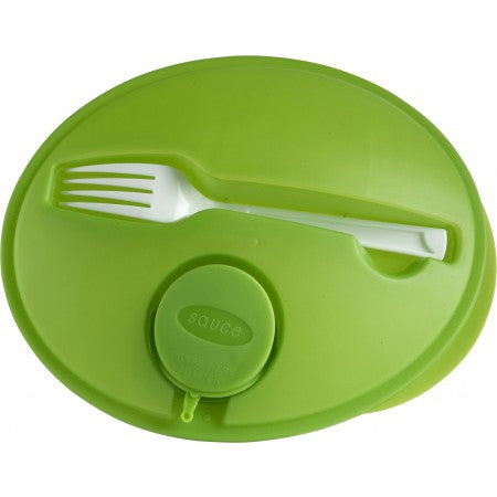 Oval shaped salad box., light green