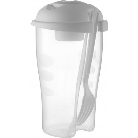 Salad shaker with cup and fork (900ml), white