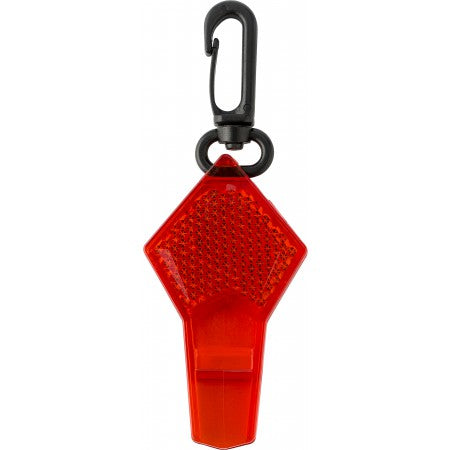 Plastic translucent whistle, red