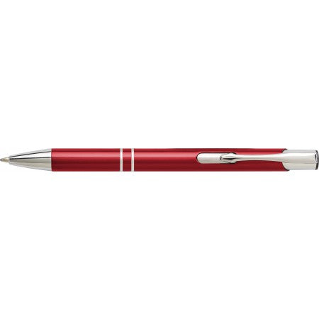 Aluminium ballpen with UV coating, red