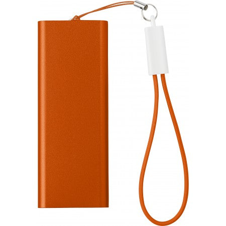 Aluminium power bank with Li-polymer 2000mAh, orange