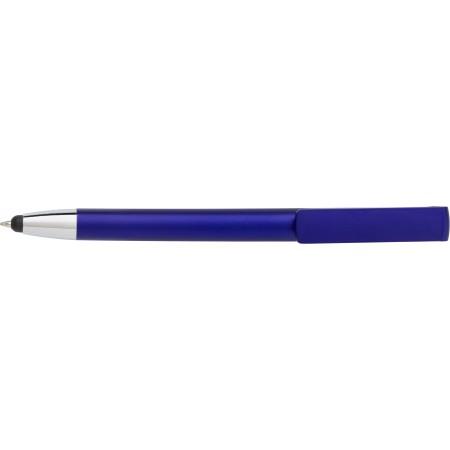 ABS ballpen with phone holder and rubber tip, blue - BRANIO