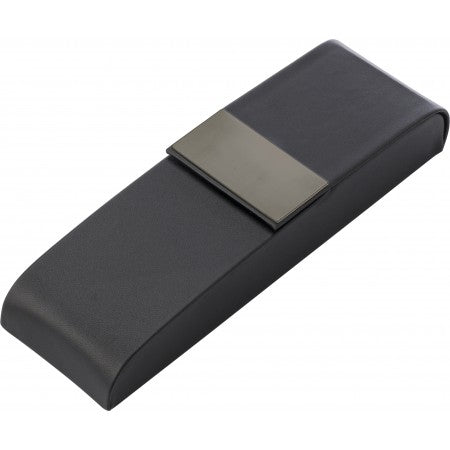 PU luxurious black pen case, suitable for two pens, black