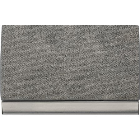 Horizontal, curved business card holder, grey