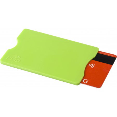 Plastic card holder with RFID protection, lime