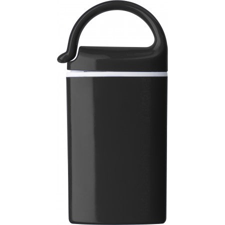 Plastic light with 2 LED lights and hook, black