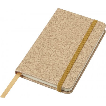 PU covered notebook with cork print (A6), brown