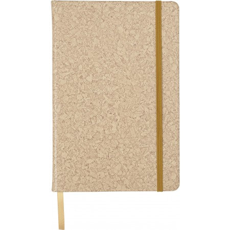 PU covered notebook with cork print (A5), brown