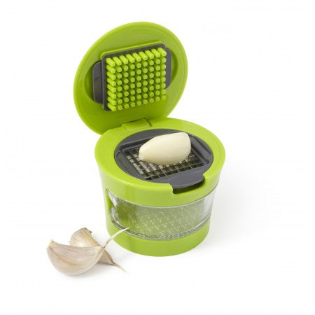 Plastic with stainless steel garlic cutter, lime