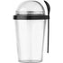 Breakfast mug with separate compartment on the top, black