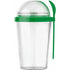 Breakfast mug with separate compartment on the top, light green