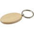 Oval wooden key holder with metal ring, Brown
