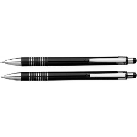 Aluminium and plastic ballpen and pencil, black