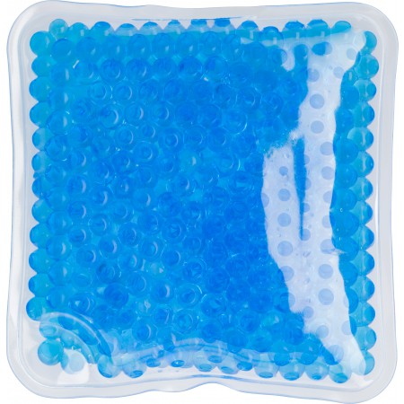 Square shaped plastic hot/cold pack, light blue