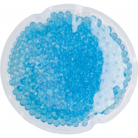 Round plastic hot/cold pack, light blue