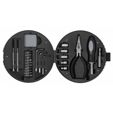 Twenty five piece toolset., black/silver