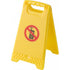 Plastic warning sign with a mirror, yellow