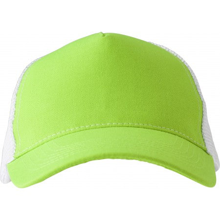 Polyester baseball cap with five panels, lime