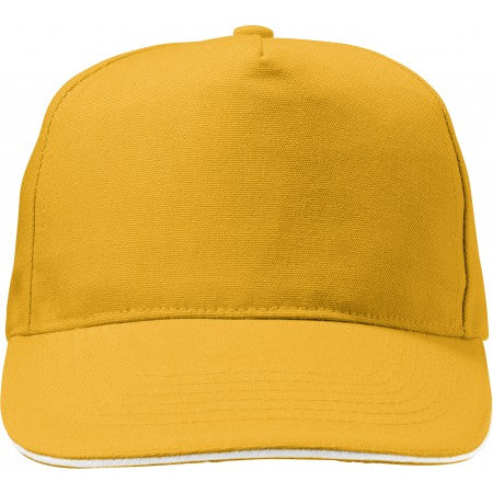 Polycanvas (600D) five panel sandwich cap, yellow