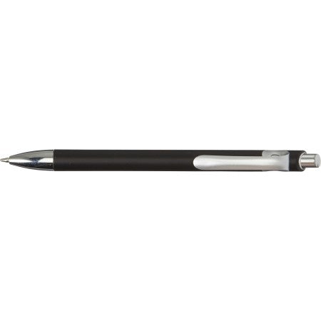 Plastic ballpen with metallic look, black