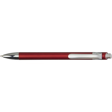 Plastic ballpen with metallic look, red