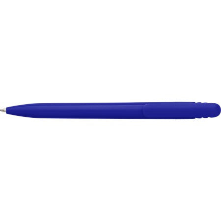 Plastic solid coloured shiny ballpen, blue