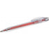 Plastic transparent ballpen with coloured refill, red