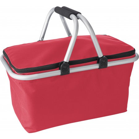 Polyester (320-330gr) foldable shopping basket., red