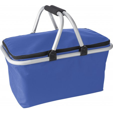 Polyester (320-330gr) foldable shopping basket, cobalt blue