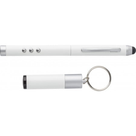 Plastic laser pen and presenter with receiver, white