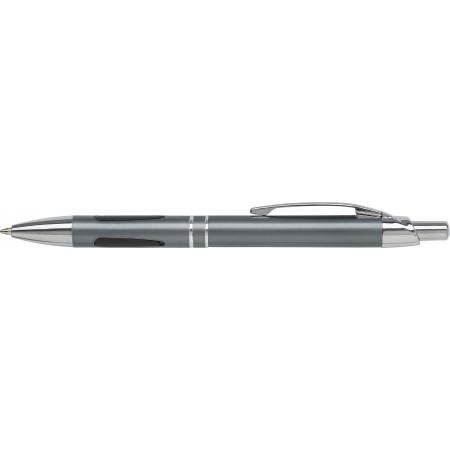 ABS ballpen with rubber grip pads, grey - BRANIO