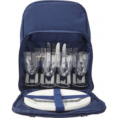 Polyester (600D) picnic rucksack, blue