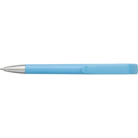 Geometric swan shaped ballpen, light blue