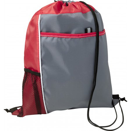Polyester (210D) drawstring backpack, red