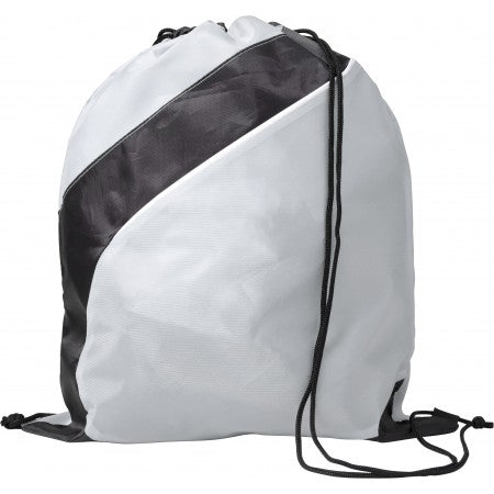Polyester (210D) drawstring backpack, white