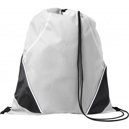 Polyester (210D) drawstring backpack, white
