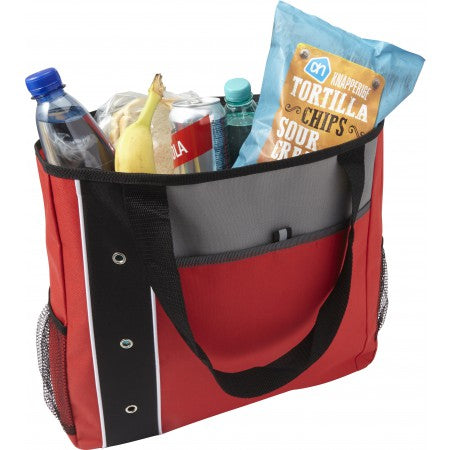 Polyester (600D) carrying/shopping bag, red