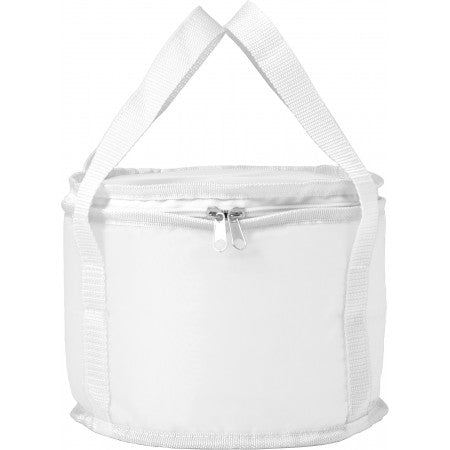 Polyester (210D) round cooler bag, white