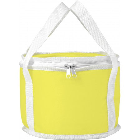 Polyester (210D) round cooler bag, yellow