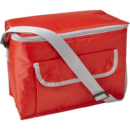 Polyester (420D) rectangular cooler bag, red