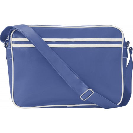 PVC messenger bag, cobalt blue