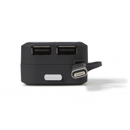 Plastic multifunctional car charger, black